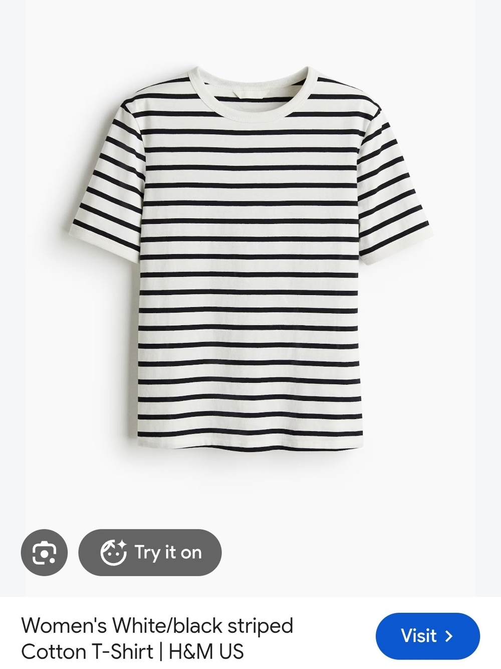 Madewell White Tee with Black Horizontal Stripes